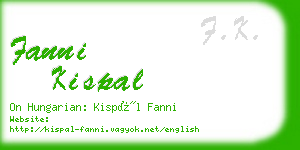 fanni kispal business card